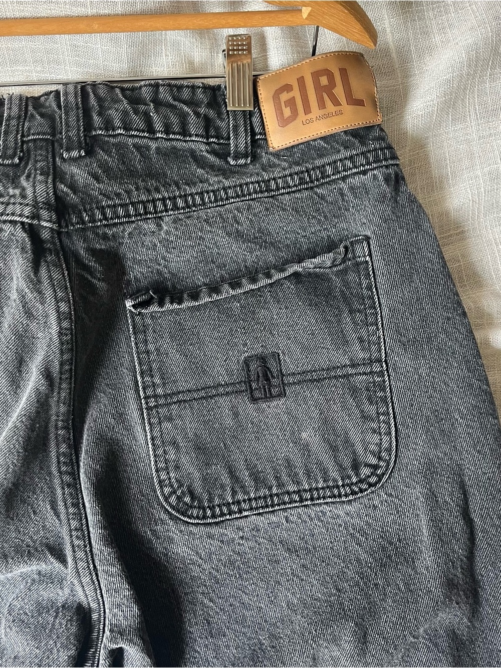 90s GIRL Skater Baggy Jeans Black Denim - Picture 10 of 13